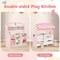 Costway 2 in 1 Kids Play Kitchen & Restaurant Double-Sided Pretend Playset with Canopy